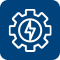 Lightning bolt in a gear icon