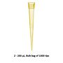 BrandTech Scientific Pipette tips,2-200uL,graduated, Bulk, case of 1000