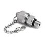 Ralston Instruments QTFT-3SS0 Male Quick-test Outlet Port with Cap & Chain, Stainless Steel