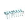 Simport 8 x 0.2ml attached flat cap - blue, 125/pack