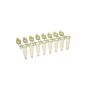 Simport 8 x 0.2ml attached flat cap - yellow, 125/pack