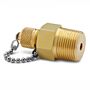 Ralston Instruments QTFT-6MB1 3/4" Male NPT x Male Quick-test, no Check-valve with Cap&Chain, Brass Adapter