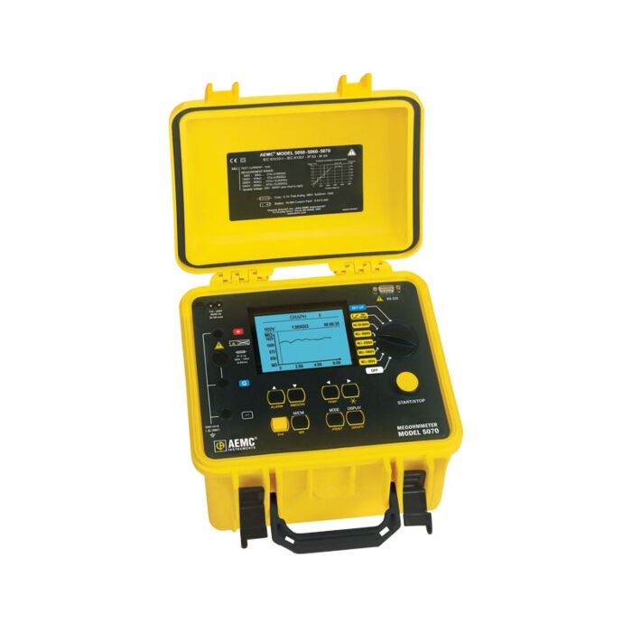 AEMC Instruments 5070 Megohmeter, RS-232 w/DataView Software, 10 Tohms, 5000V 