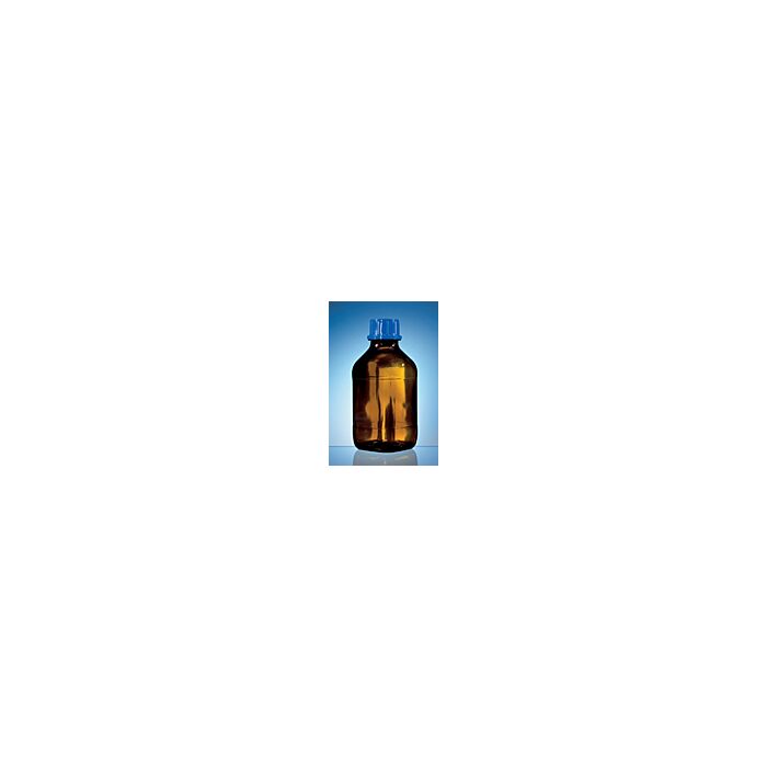 Threaded bottle, amber, acrylate coated,1000mL,GL45 w/cap,PP