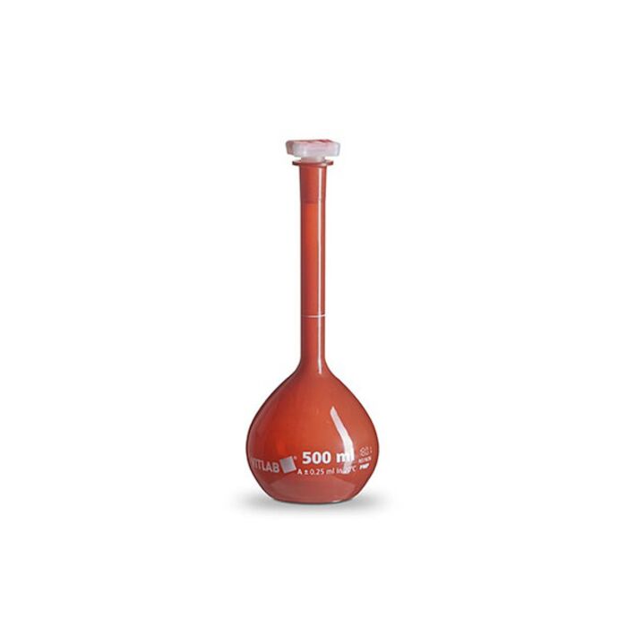 BrandTech Scientific V674950 Lightshield Volumetric Flask, 250mL, 19/26 stopper