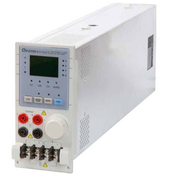 Used Chroma 63102 Programmable DC Electric Load, 16V/80V, 2A/20A, 100W
