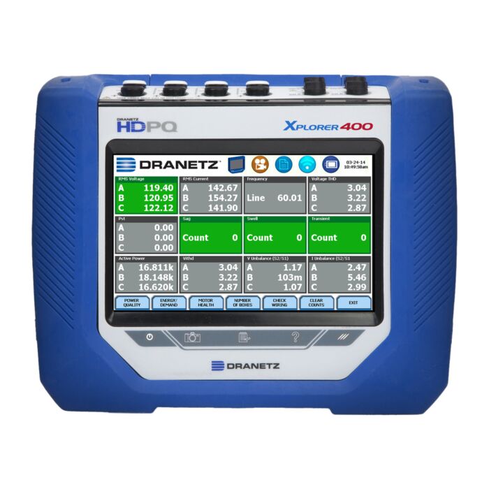 Dranetz HDPQ XPLORER-400 for Rent, Power Quality Analyzer with Flex Probes, 3kA or 6kA, +400Hz