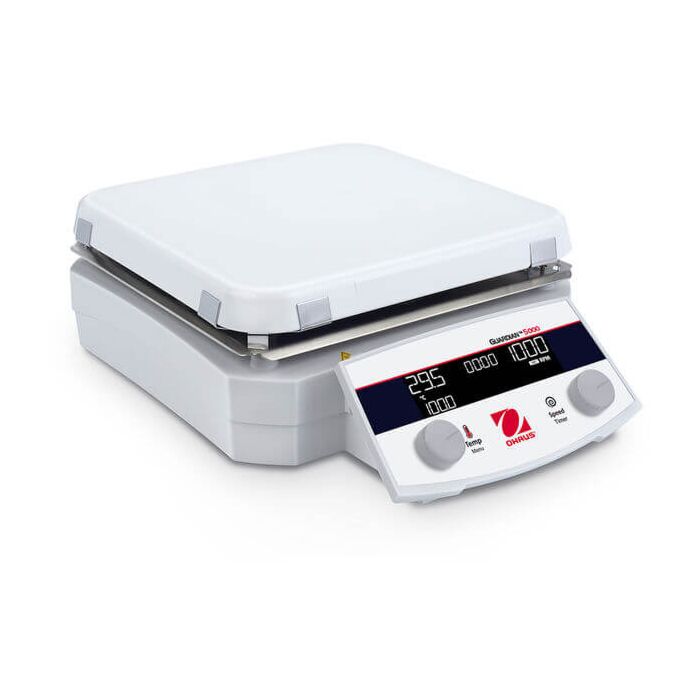 
Ohaus Guardian 5000 E-G52HS10C Hotplate Stirrer, Plate Size: 10 in, 5C - 500C, Pt100 Probe
