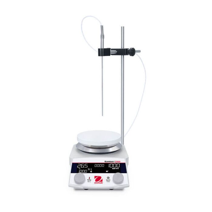 Ohaus Guardian 5000 E-G52HSRDA -K1 Hotplate Stirrer, Plate Size: 5.3in, 5C - 360C, Pt1000 Probe, 50 rpm - 1,800 rpm