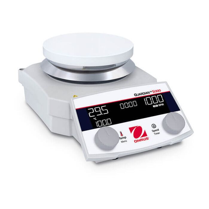 Ohaus Guardian 5000 E-G52HSRDA Hotplate Stirrer, Plate Size: 5.3in, 5C - 360C, Pt100 Probe, 50 rpm - 1,800 rpm