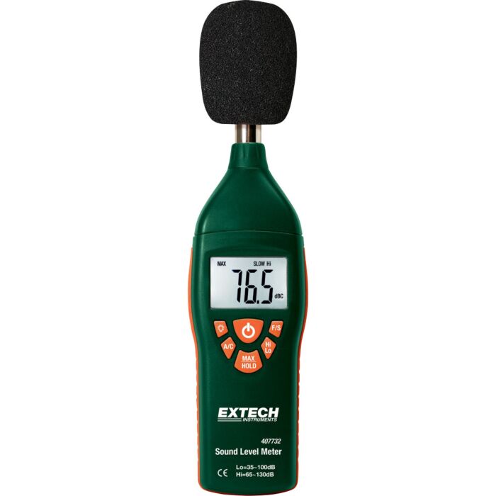 Extech 407732 Lowith High Range Sound Level Meter with Backlit LCD