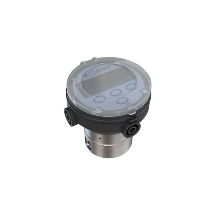 FLOMEC OM004S511-822R5G 1/8" Oval Gear Stainless Steel NPT Flow Meter, RT14 Transmitter with Built-In Digital Display