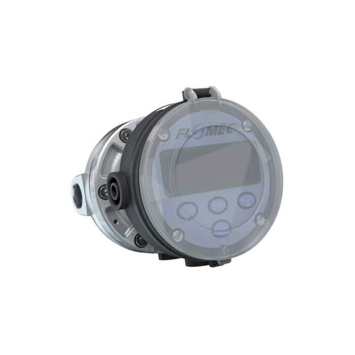 FLOMEC OM015A001-822R5G 1/2" Oval Gear Aluminum NPT Flow Meter, RT14 Transmitter with Built-In Digital Display