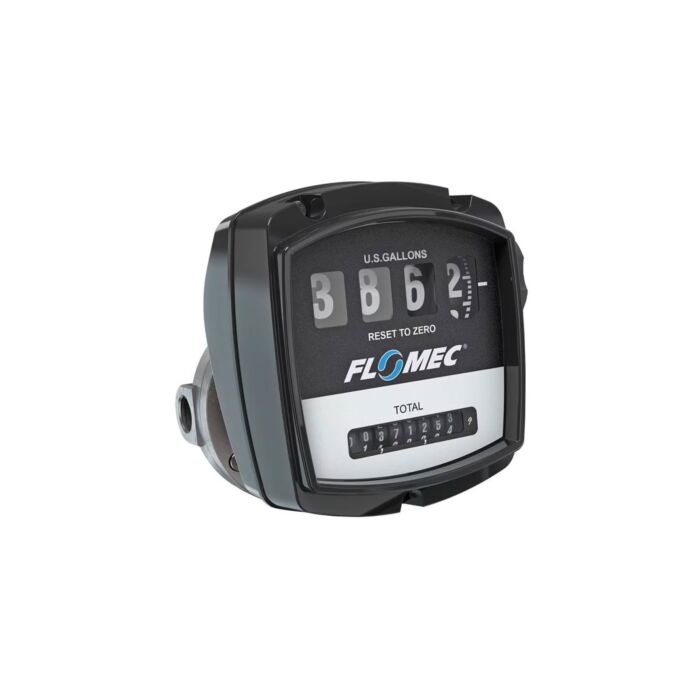 FLOMEC OM015S001-820M4 1/2" Oval Gear Stainless Steel NPT Flow Meter with Mechanical Display