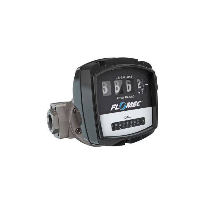 FLOMEC OM025S001-820M4 1" Oval Gear Stainless Steel Flow Meter NPT with Mechanical Display