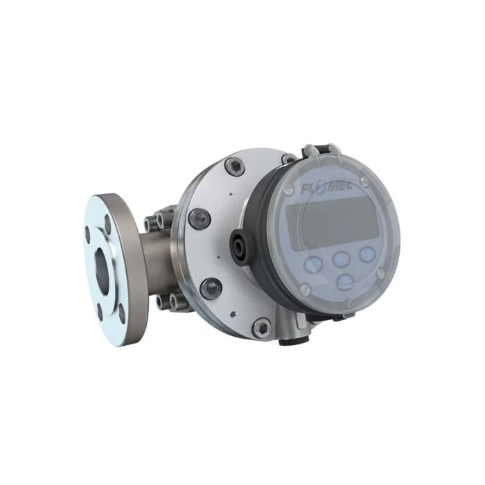 FLOMEC OM040A001-842R5G 1-1/2" Oval Gear Aluminum #150 ANSI Flange Flow Meter, RT14 Transmitter with Built-In Digital Display