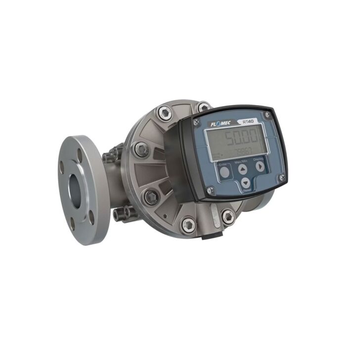 FLOMEC OM040S001-846R7G 1-1/2" Oval Gear Stainless Steel #150 ANSI Flange Flow Meter, RT40 Transmitter with Built-In Digital Display