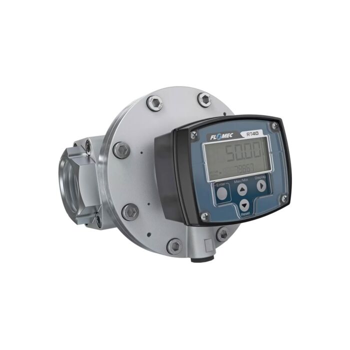 FLOMEC OM050A001-826R7G 2" Oval Gear Aluminum NPT Flow Meter, RT40 Transmitter with Built-In Digital Display
