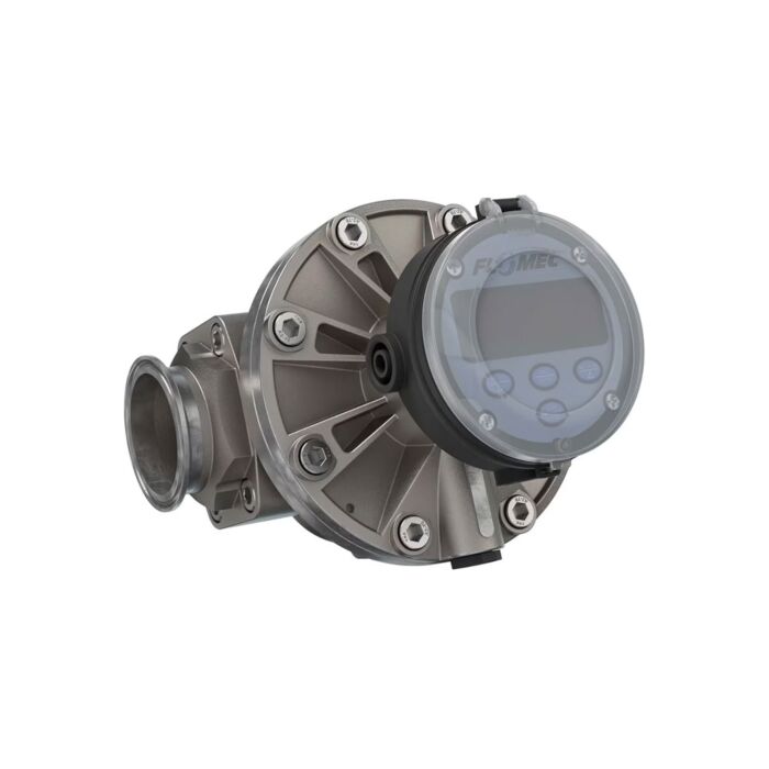 FLOMEC OM050S001-832R5G 2" Oval Gear Stainless Steel Tri-Clamp Flow Meter, RT14 Transmitter with Built-In Digital Display