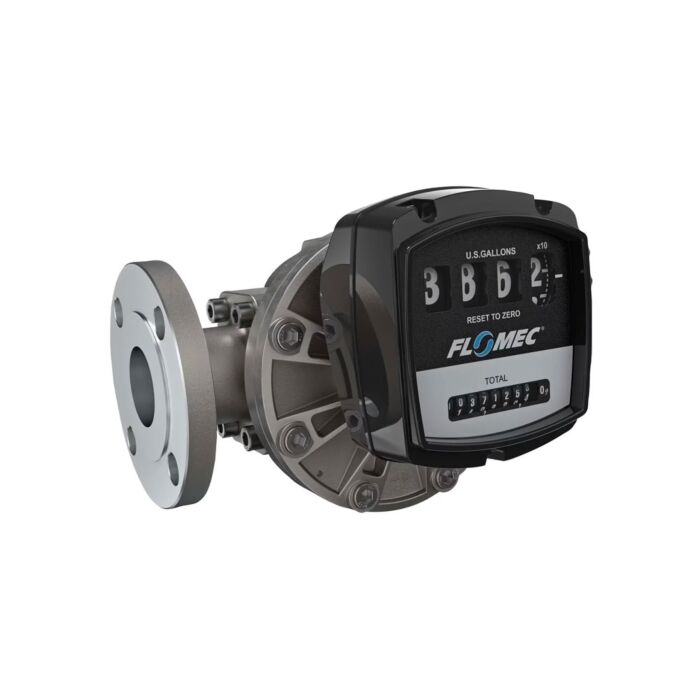FLOMEC OM050S001-840M4 2" Oval Gear Stainless Steel #150 ANSI Flange Flow Meter with Mechanical Display