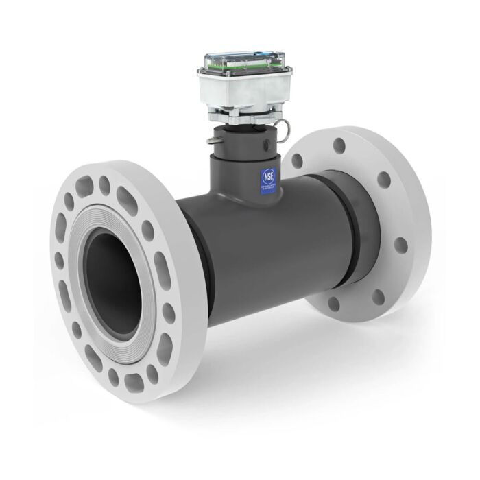 FLOMEC UM080FAPRUXXA20-QUDSBAN1-GMD 3" Ultrasonic Flow Meter with Digital Display, Schedule 80 PVC Tee, ANSI Flange