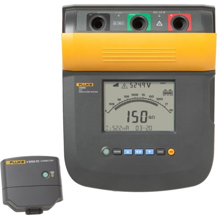 Fluke 1550C FC 5K Insulation Tester with IR3000 wireless data connector