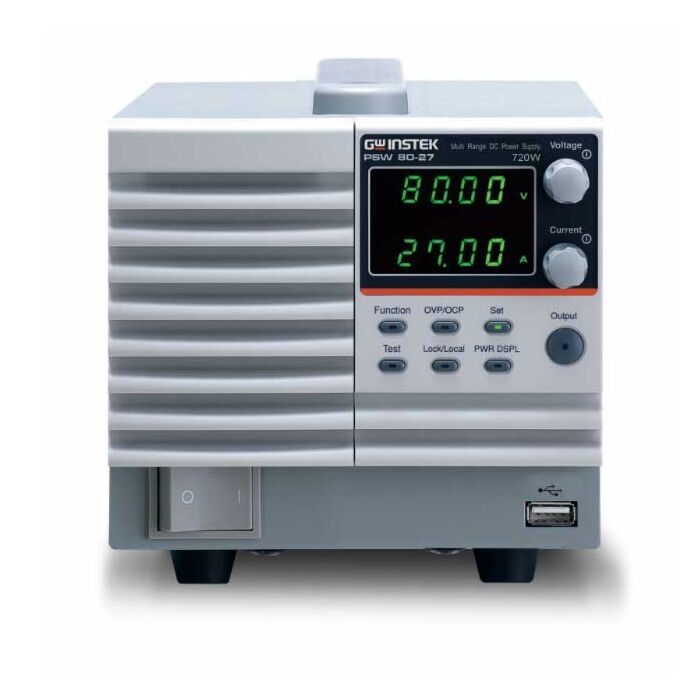 GW Instek PSW 80-27 Programmable DC Power Supply, Autorange 720W; 0-80V, 0-27A