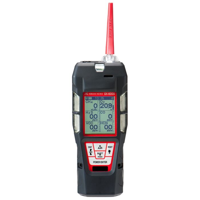 Used RKI Instruments GX-6000 Six Sensor Gas Monitor, CO, H2S O2, LEL, Opt.PID