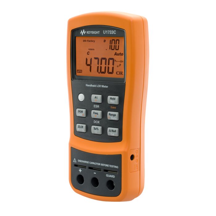 Keysight U1733C LCR Meter, Handheld, 20000 Count, Dual Display, 100HZ/120HZ/1KHZ/10KHZ