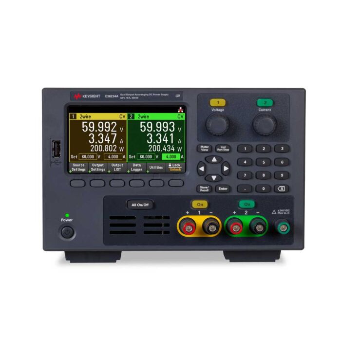 Keysight E36234A DC Power Supply, Dual-output, 2 X 60 V, 10 A, 400 W: LAN, USB