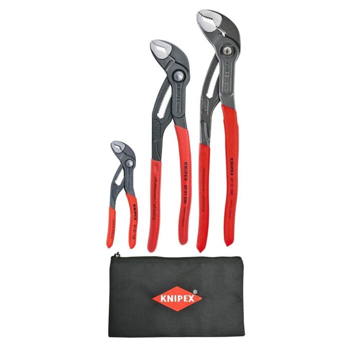 Knipex Tools 9K 00 80 122 US 3pc.Cobra Set w/ Keeper Pouch 7-1/2" Long