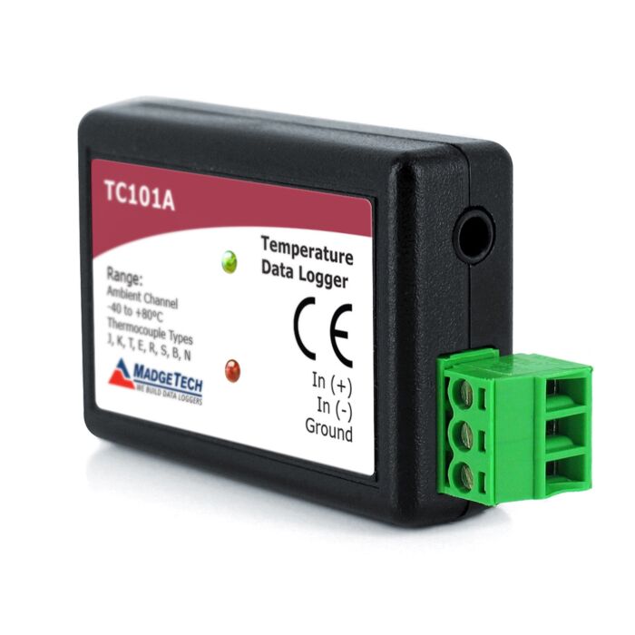 MadgeTech TC101A-TB Thermocouple Temp Recorder w/pluggable screw ter&10 yr bat