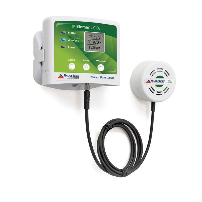 MadgeTech ELEMENT CO2  Wireless CO2, Humidity&Temp Data Logger w/LCD&remote sensor