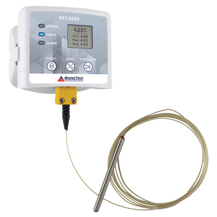 MadgeTech VFC2000 LowCost vaccine temp monitoring system w/30mL bottle&type K