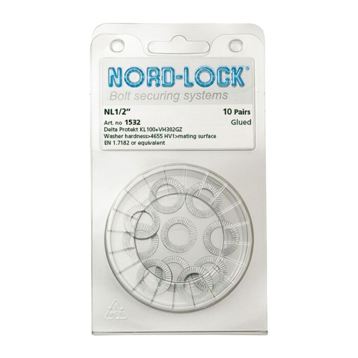 NORD-LOCK NL1/2" Wedge Locking Washers, 1/2", ID 0.53