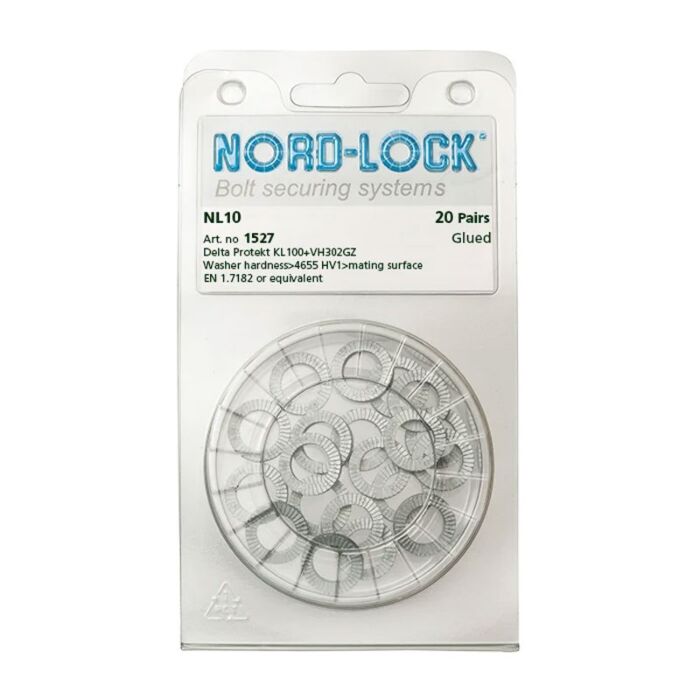 NORD-LOCK NL10 Wedge Locking Washers, M10, ID 0.42
