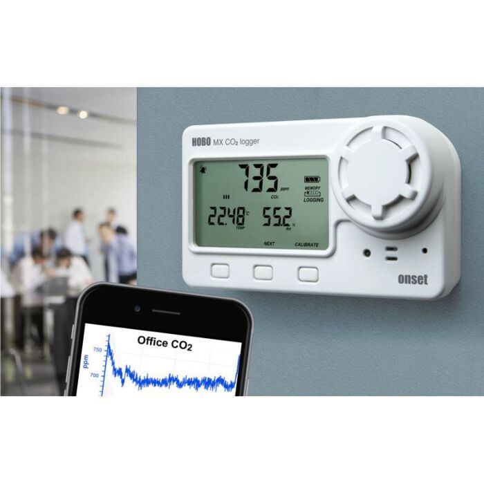 Onset HOBO Data Loggers MX1102A HOBO CO2 Logger,0-5000ppm,Bluetooth USB