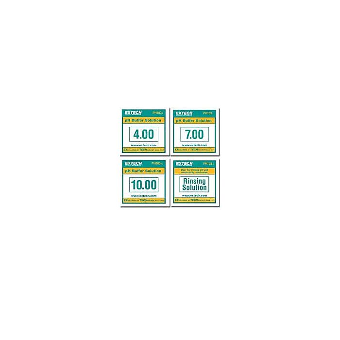 Extech PH103 pH Buffer Solutions, 20Pk, includes pH 4, 7, 10 Rinse