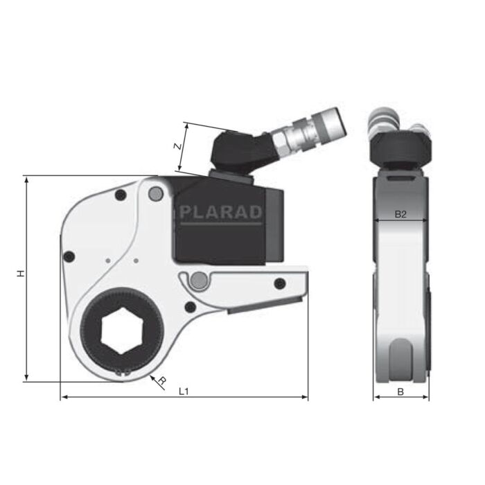 Plarad SX-EC 2 TS for Rent, Hydraulic Low Profile Torque Wrench Drive, 1844ft.lbs