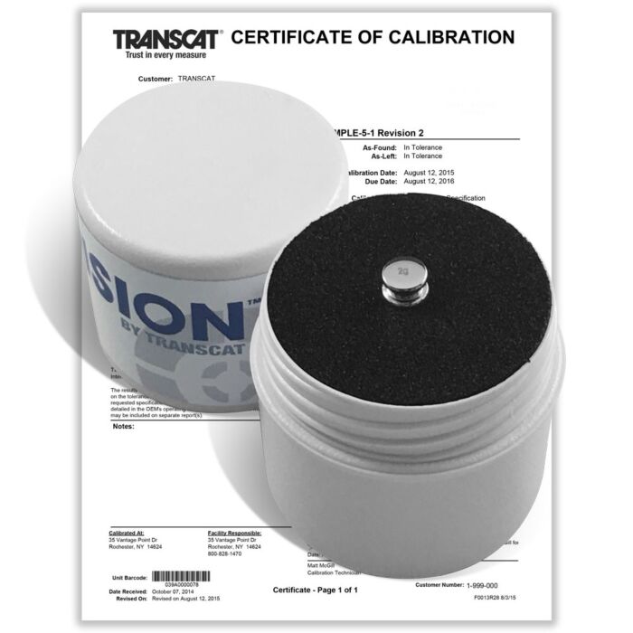 PROCISION 2g Weight, 304 SS, OIML F1 Accuracy +/- 0.12 mg, with Calibration Certificate