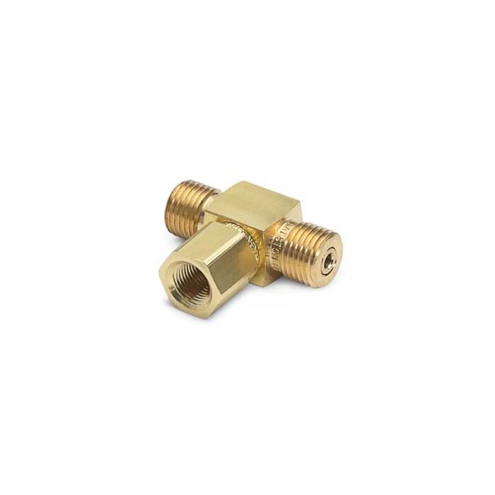 Ralston Instruments QTHA-HSTB-1F Tee-male QT run x male QT run x 1/8" female NPT branch, Brass