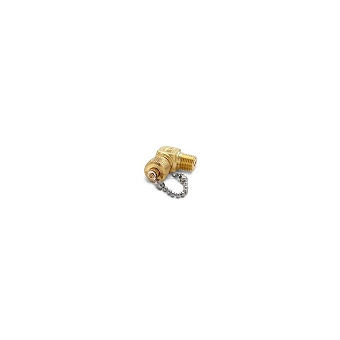 Ralston Instruments QTFT-2MBL Male 1/4" NPT x Male Q 90degree elbow w cap & chain, Brass Adapter
