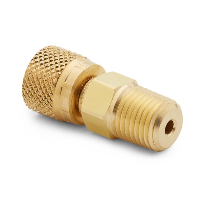 Ralston Instruments QTHA-2MBA 1/4" Male NPT x Female Quick-test no Check-valve, Brass Adapter