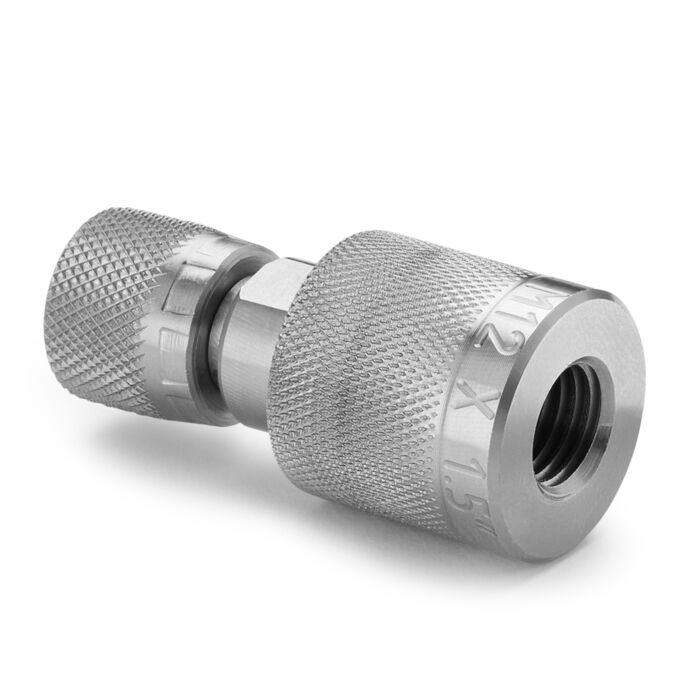 Ralston Instruments QTHA-MFSA-1215-QD 12x1.5mm Female Quick-connect x Female Quick-test, Stainless Steel Adapter