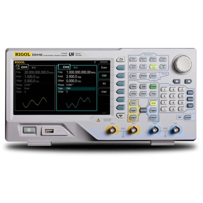 RIGOL DG4162 for Rent, 160MHz Arbitrary Function Generator with 7"Display