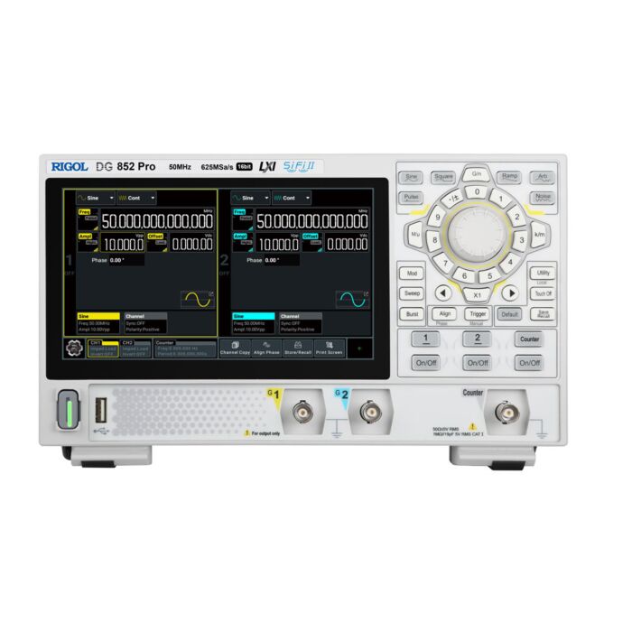 Rigol DG852 PRO Waveform Generator, 50MHz, 625MSa/s, 16bit, 2 channel