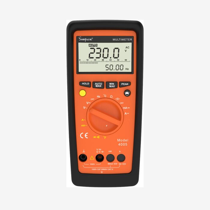 Simpson Electric 4006 Digital Multimeter, 1000V, True RMS with Backlit display