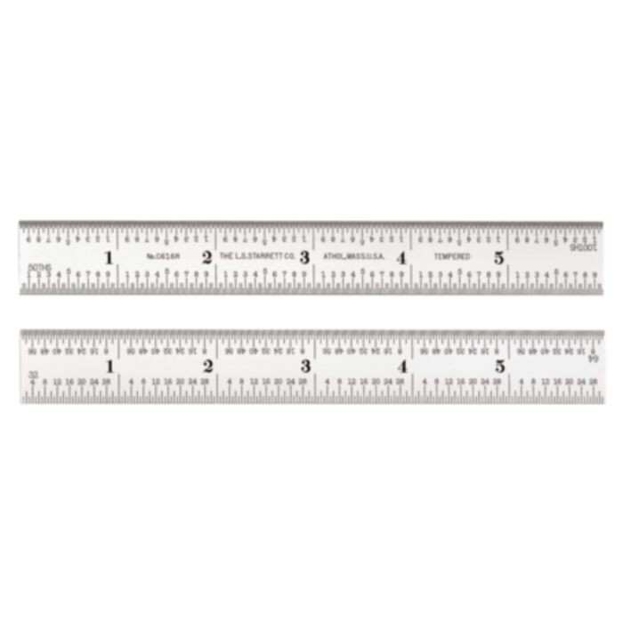 Starrett C616R-6 52701 6" Steel Rule