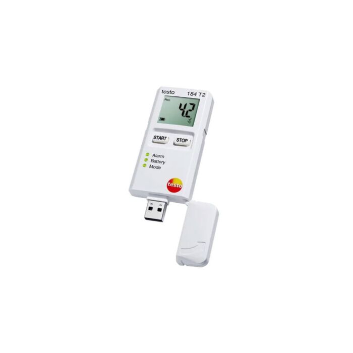 Testo 184 T2 Short-Term Temperature USB Transport Data Logger, LCD Display