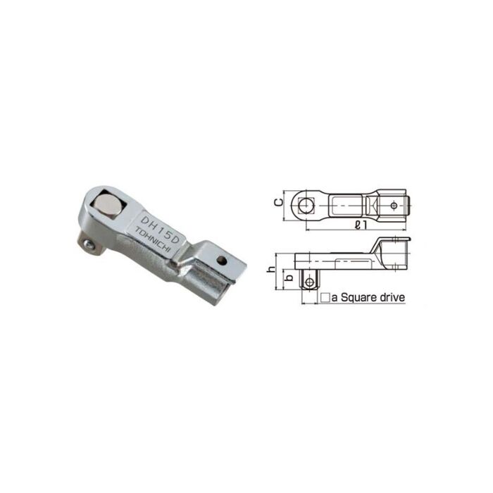 Tohnichi DH22D Fixed Sq Drive Head, 22D, 3/4" Sq Drive